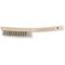 Steel wire brush 2 rows wood handle